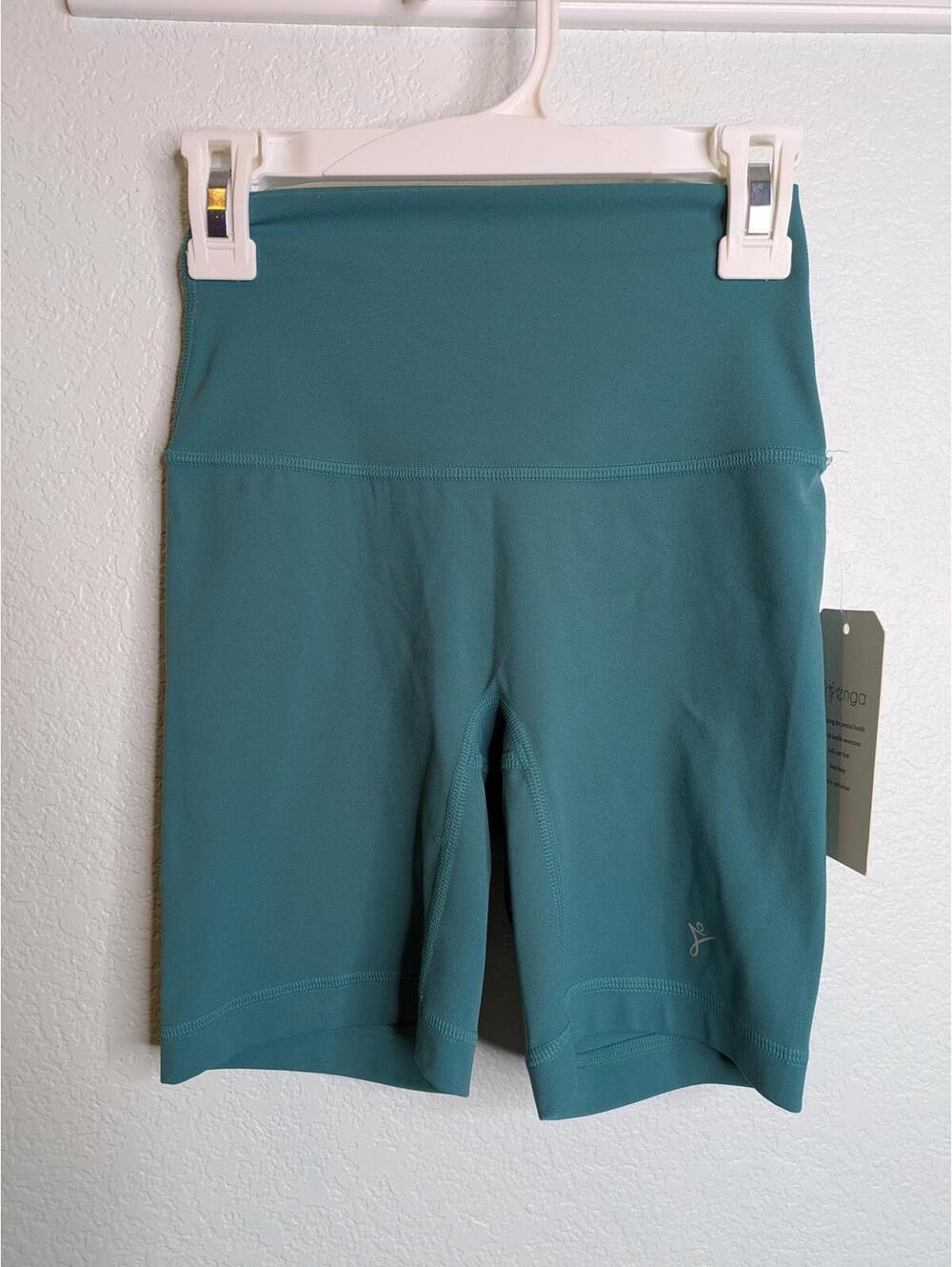 InYenga Women's High Waisted Biker Shorts Size 4 Teal Green NWT